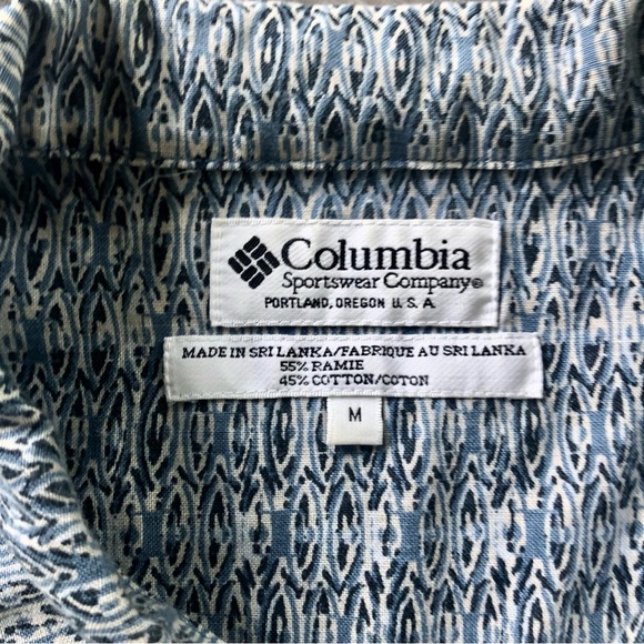 ❤️ LAST DAY Vintage Y2K 2002 Columbia Short Sleeve Button Down Ikat Shirt - Picture 9 of 13